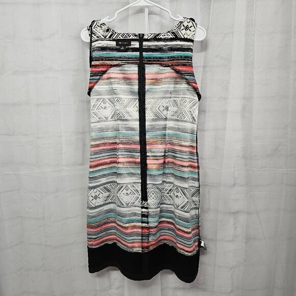 AB Studio Black Red Aztec Southwestern Sleeveless Sheath Dress Size 14 - Picture 11 of 15